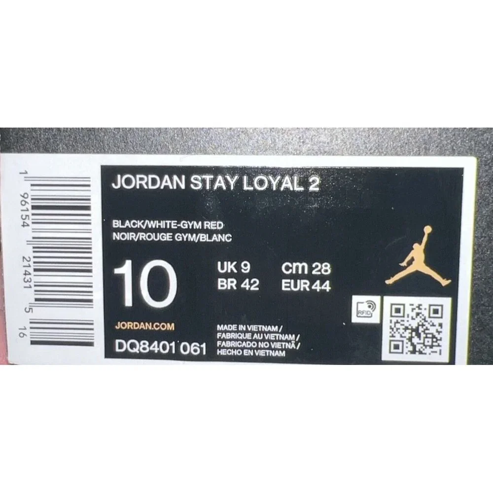 Jordan Stay Loyal 2 Mens Basketball Shoes Size 10 Black Red White DQ8401-061